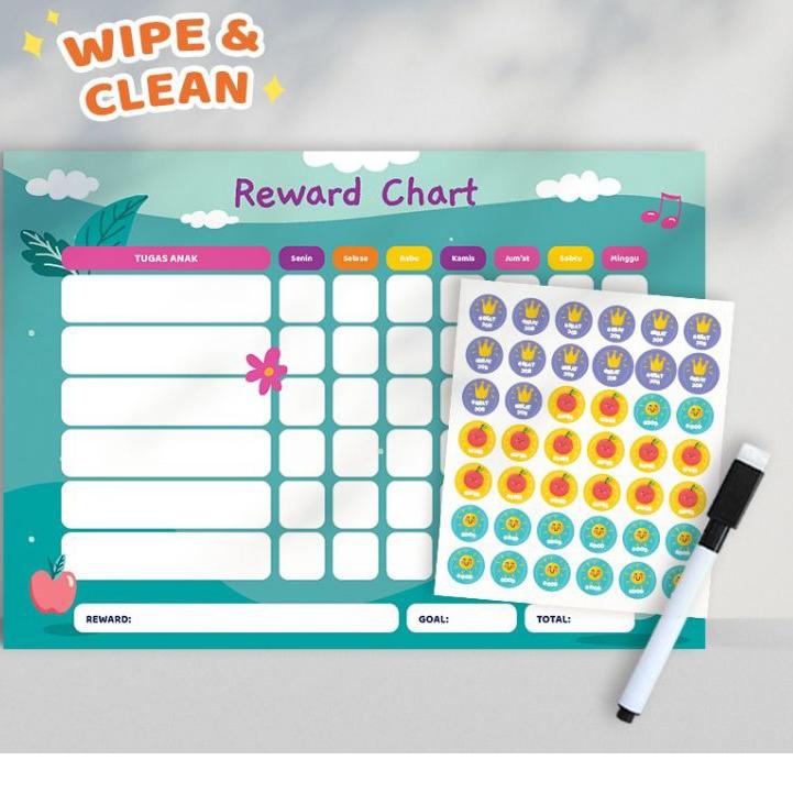

[J-96 ♥] Reward Chart Anak Wipe and Clean-berkualitas