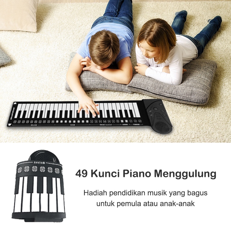Berlatih untuk pemula Mini Electric49 kunci fleksibel piano musik portabel silikon bergulir musik elektronik keyboard lembut elektronik