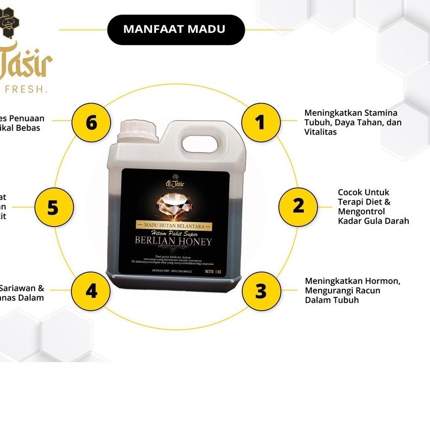 

Paling Disukai Madu Hitam Pahit Asli Murni 1Kg Berlian Honey (Black Honey)``