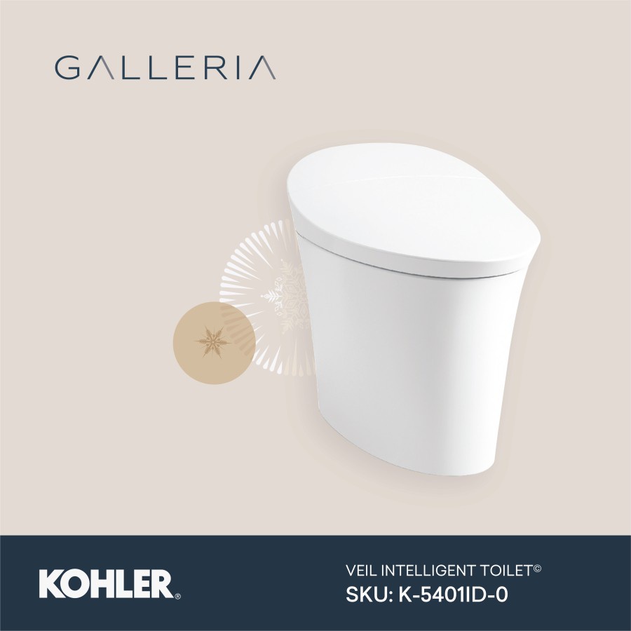 Kohler K-5401ID-0 Veil Kloset Duduk Cerdas Putih 438x670x533 mm