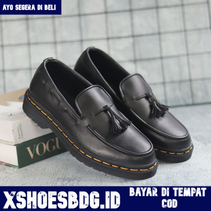 Sepatu Loafers Pria Docmart Formal Pantofel Kerja Pria Kulit Pu Kuliah Kantor