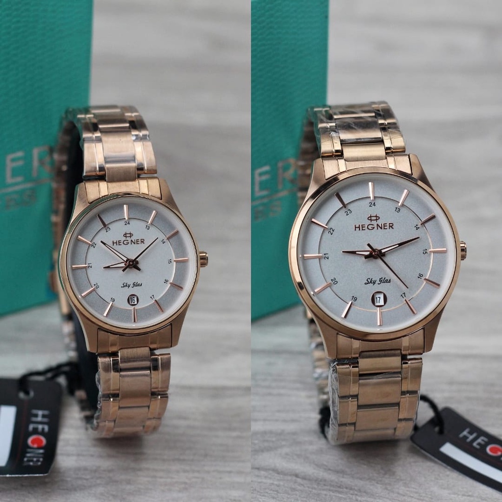 BISA COD! Jam Tangan HEGNER 1687 FREE BOX DAN GARANSI ORIGINAL Bulat Import Murah Mewah BONUS BATERAI CADANGAN!