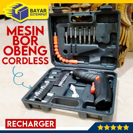 Mesin Bor Cordless mini 48pcs Set Screwdriver Baterai