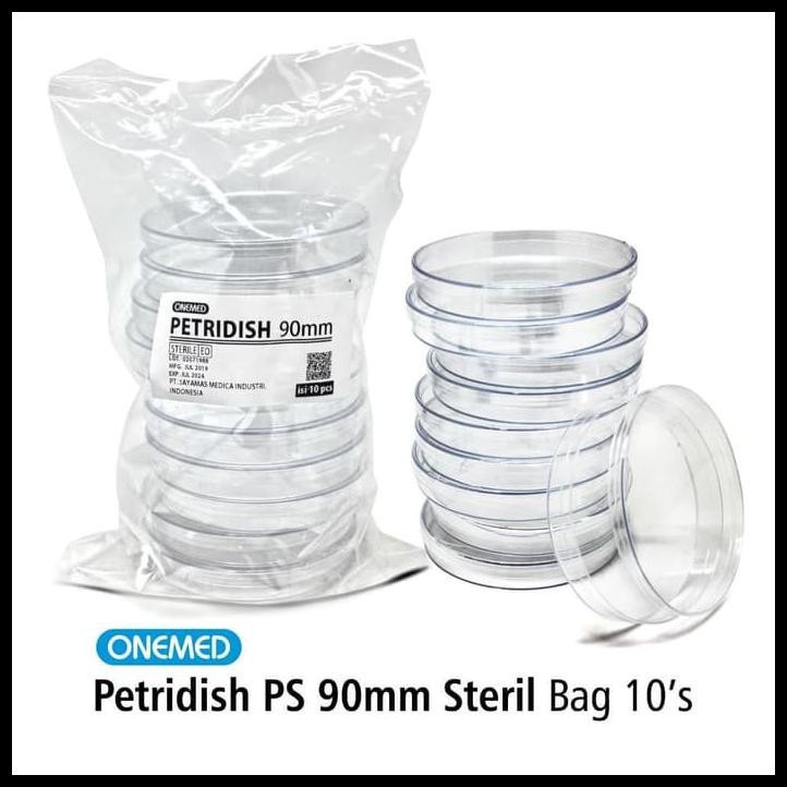 PETRIDISH PLASTIK STERIL ONEMED 90MM PACK ISI 10'S