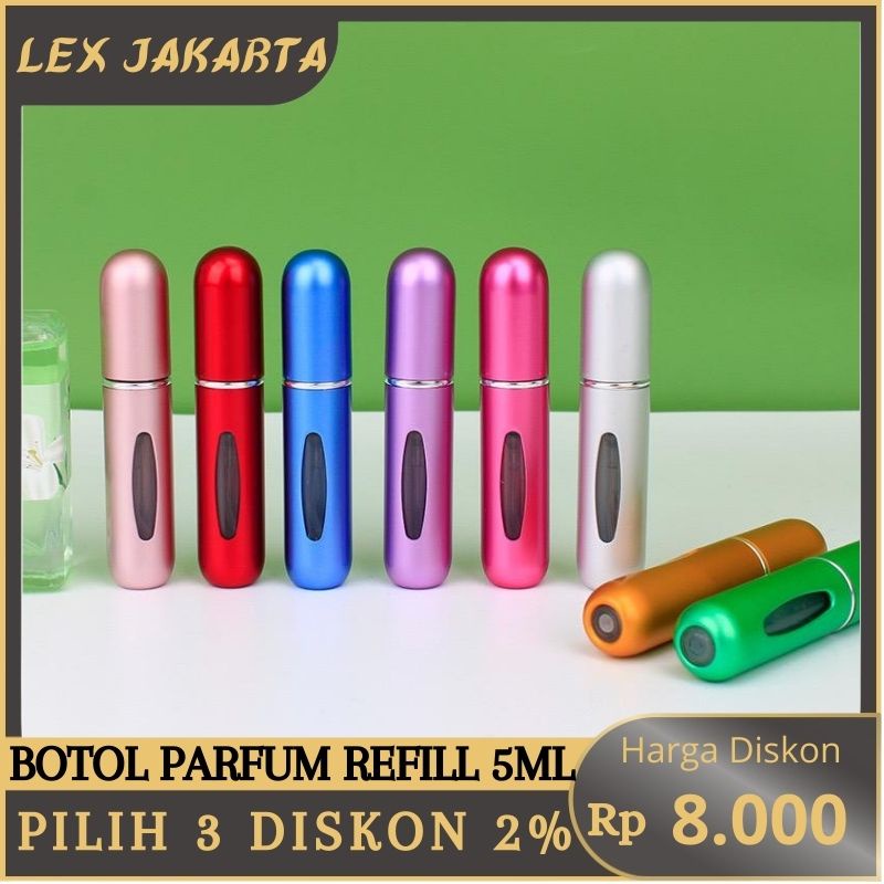 LEXJAKARTA  Botol Parfum Refill Mini Portable Ukuran 5 ML Botol Parfum Isi Ulang Botol Parfum Travel Tempat Refill Parfum Botol Parfum Mini Parfum Atomizer