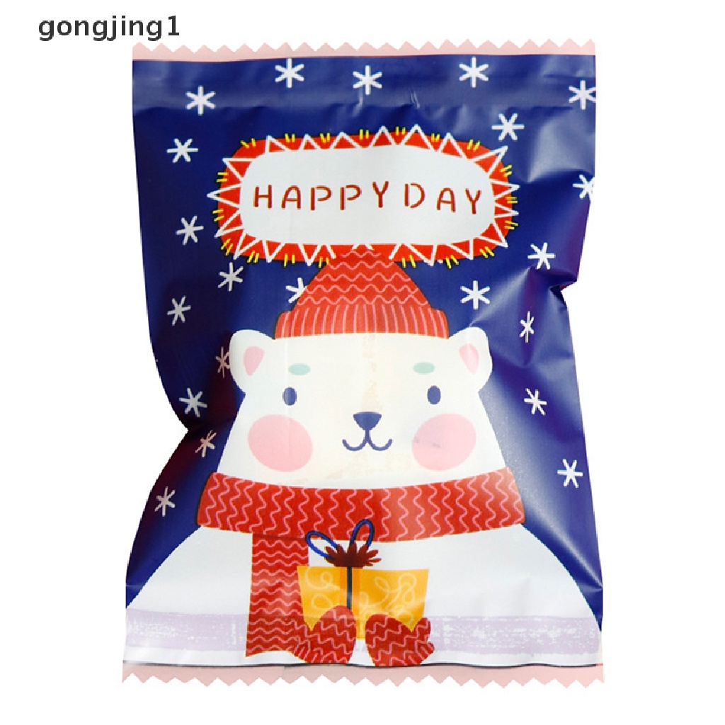 Ggg 100pcs Santa Cookie Hot Seal Bags Untuk Kemasan Biskuit Permen Nougat Handmade ID