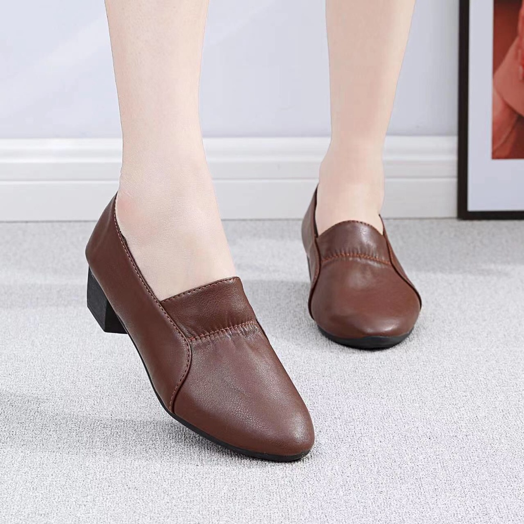 Permata Sepatu Heel Kerja Wanita QP3318 Sepatu Pentopel Import  Premium Quality