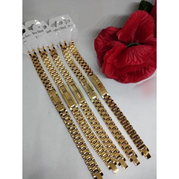 GELANG TANGAN RANTAI MOTIF TALI JAM TITANIUM ANTI KARAT TIDAK GATAL PERHIASAN WANITA DEWASA