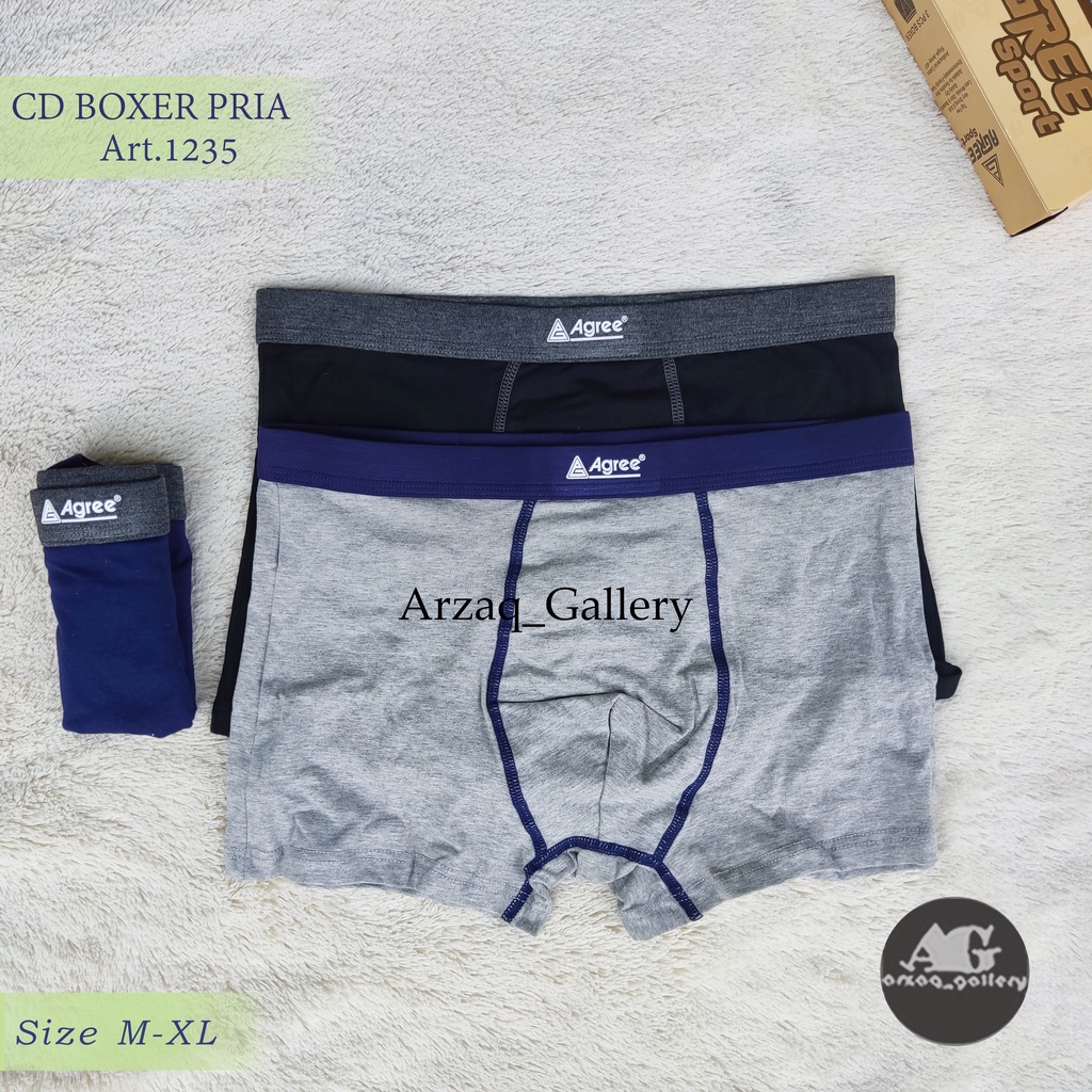 [ 3pc ] Celana Dalam Pria BOXER AGREE SPORT # 1235 / Motif Garis 1235