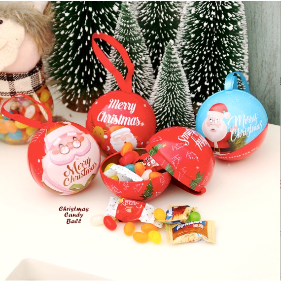 

Christmas CANDY BALL Permen Rasa Buah Kemasan Bentuk Bola Hadiah Natal Kado Natal Anak anak