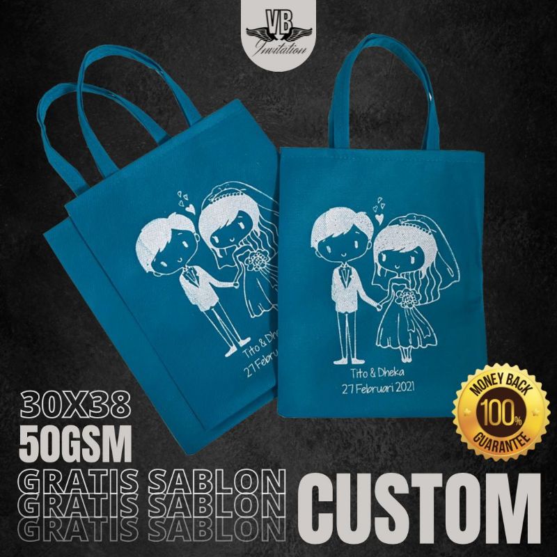 TAS SOUVENIR PERNIKAHAN KEKINIAN SOUVENIR MURAH  FREE SABLON F 30X38