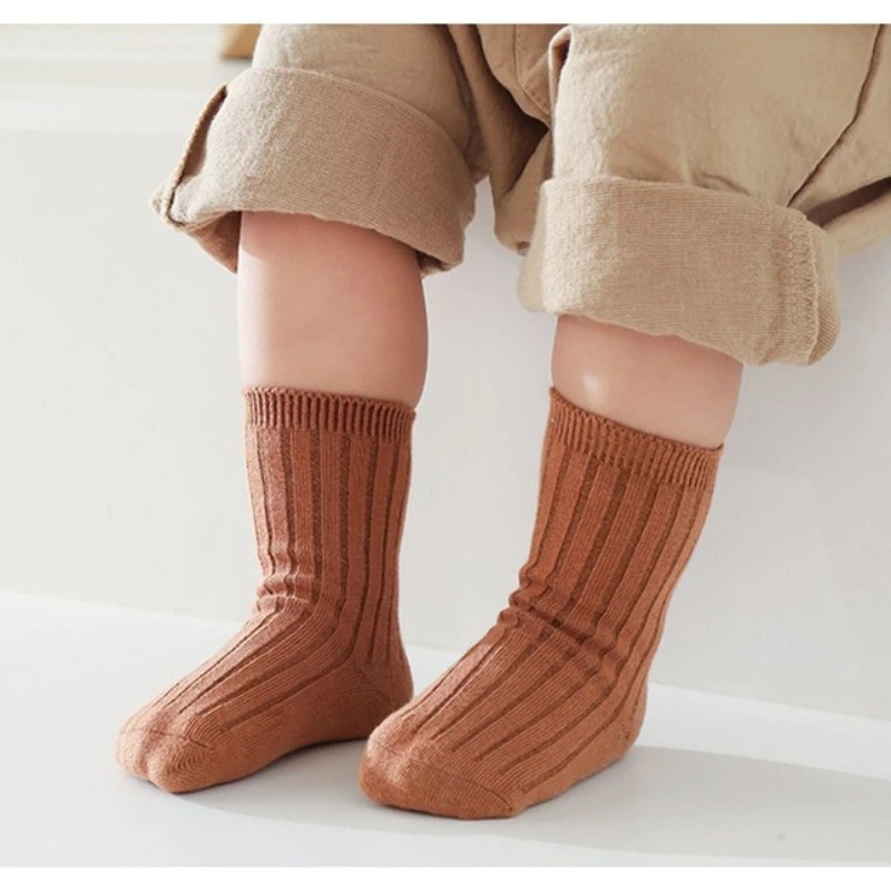 Koas kaki strip polos anak unisex premium usia 0-1 tahun  impor korea