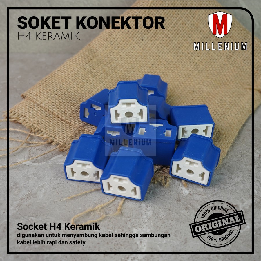 SOKET SEALBEAM H4 KERAMIK / RUMAH LAMPU H4 KERAMIK / SOKET KOSONGAN