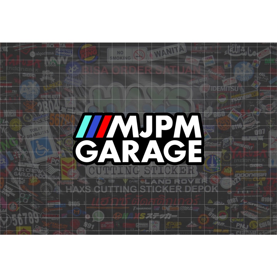 Cutting Sticker MJPM Garage Ukuran 10 Cm Motor Mobil