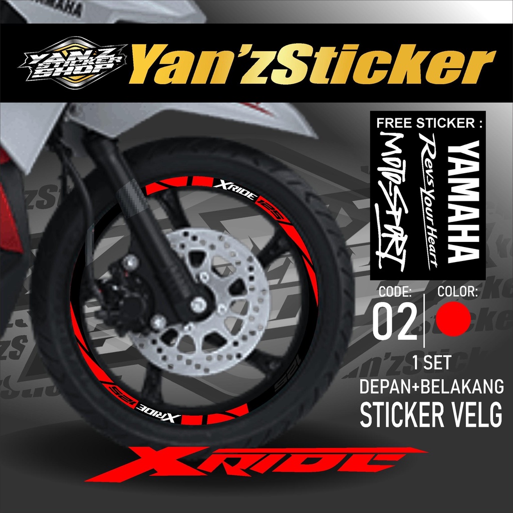 Aksesoris Stiker Cutting Sticker List Velg Motor Yamaha Xride 125 Lis Pelek Velk Variasi Set Depan B