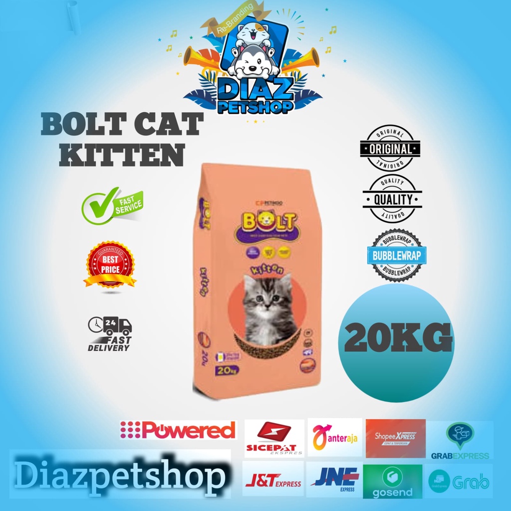 BOLT CAT KITTEN (SINGLE PACK) 20KG KHUSUS GOJEK / INSTANT /  MAKANAN KUCING / BOLT CAT KITTEN