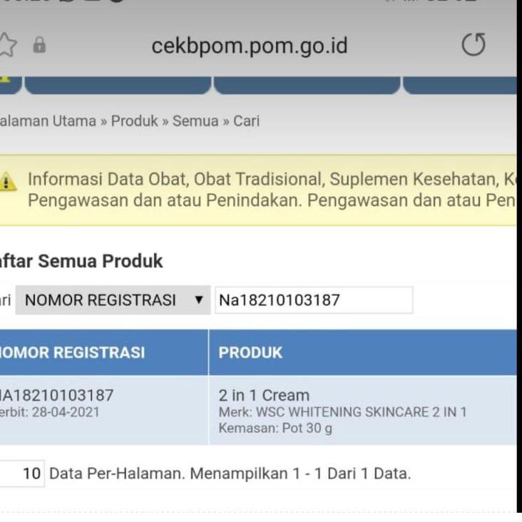 𝕺 Wsc Cream / Wsc Skincare / Wsc 2in1 Cream / Cream Wsc Organik Original ƒ