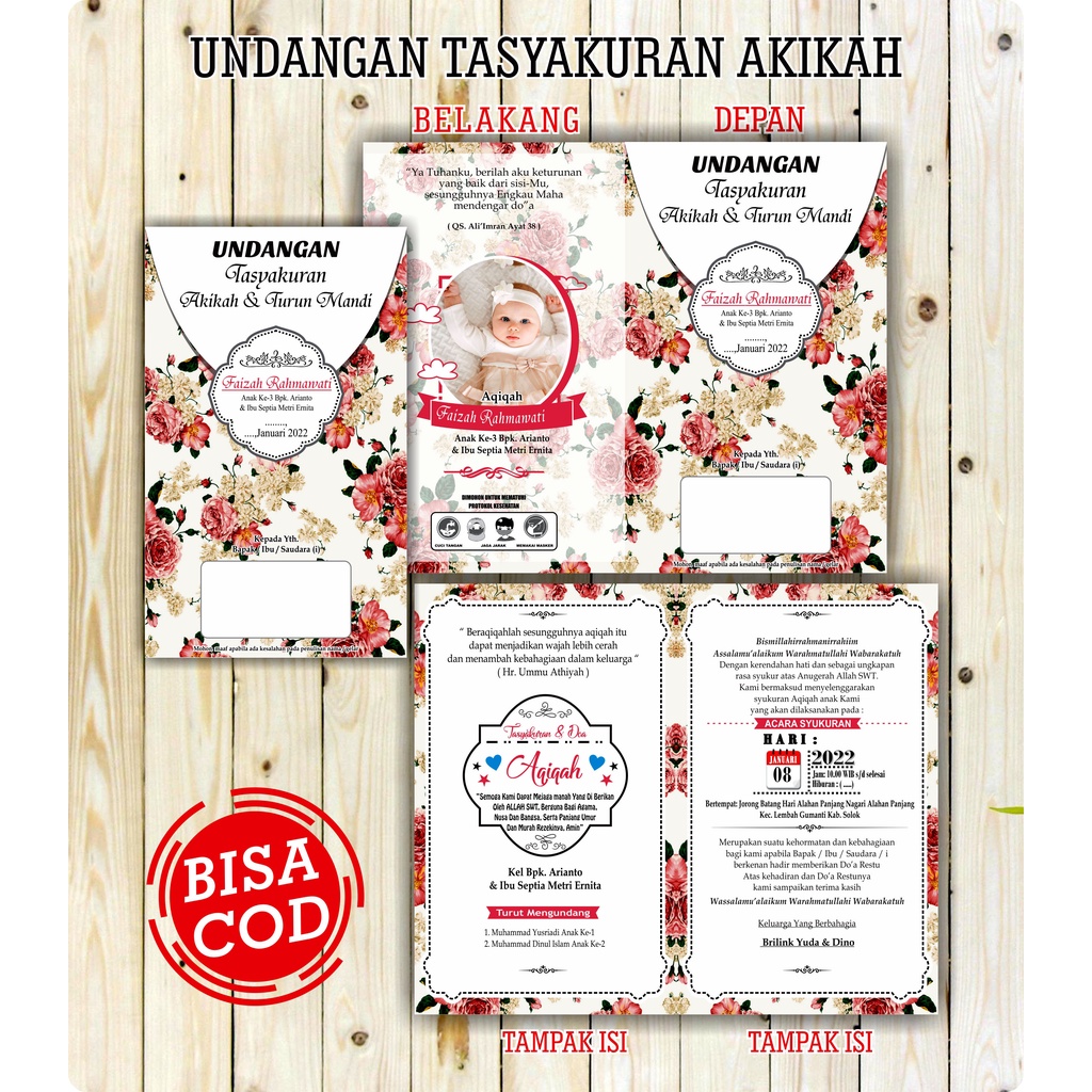 

Udangan Tasyakuran Akikah, Pernikahan & Khitana