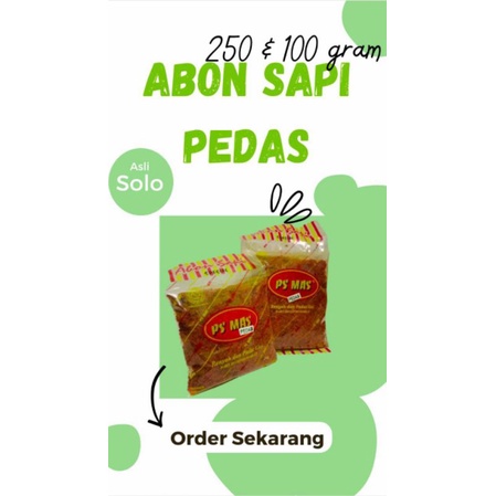 

Abon Sapi Pedas PS Mas khas Solo (250 gram)