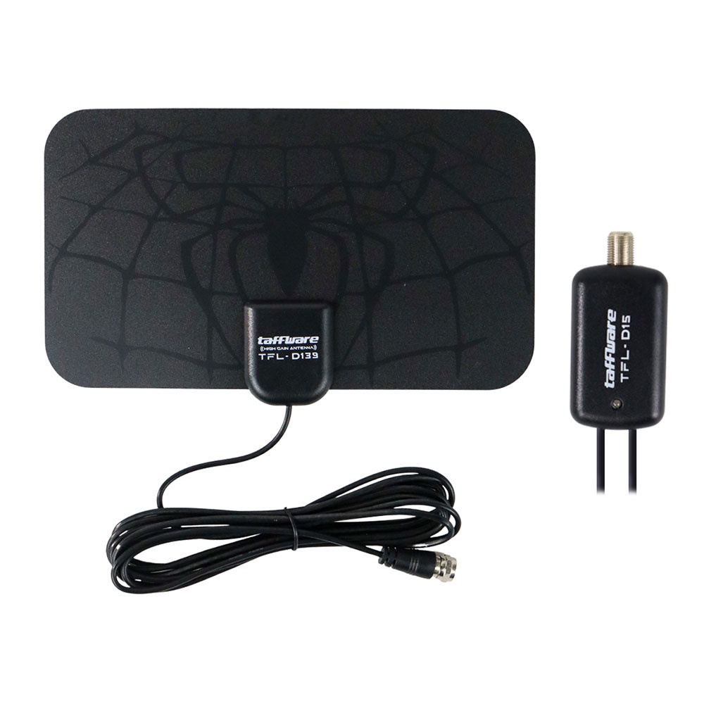 Antena TV Digital Indoor DVB-T2 25dB Spider Pattern with Signal Booster Amplifier - TFL-D139 - Black - 7RNA0GBK