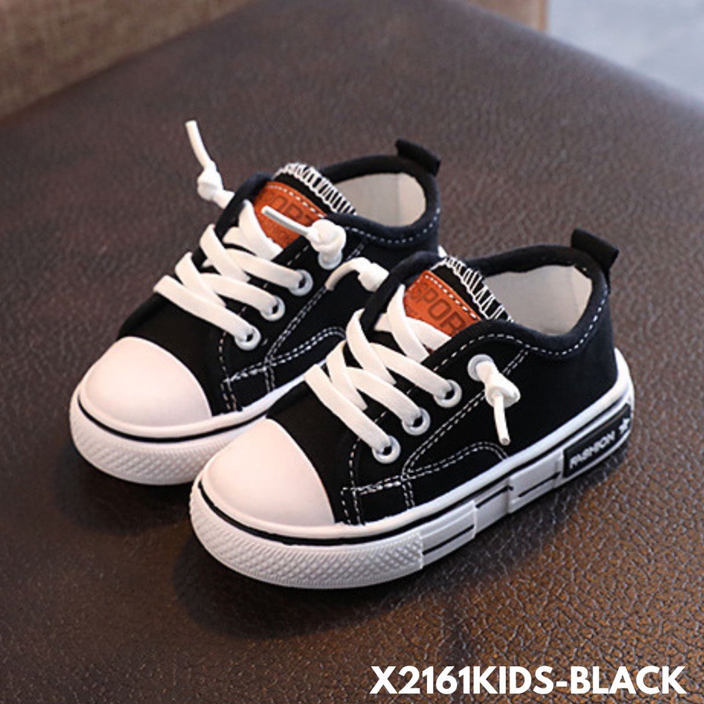 SEPATU SNEAKERS ANAK KEKINIAN OOTD KEREN BANGET PRAKTIS BAHAN CANVAS IMPORT 2161KIDS