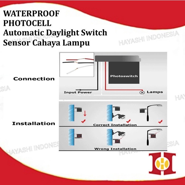 Saklar Sensor Cahaya Lampu Jalan Otomatis Anti Air Outdoor 220V 10A