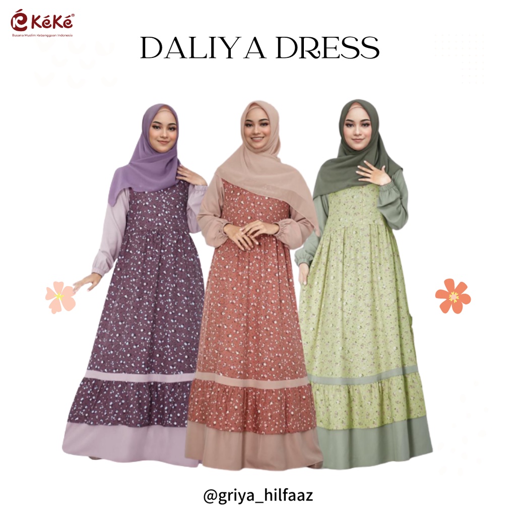 GAMIS DEWASA DALIYA DRESS (GD 2118) KEKE ORIGINAL BISA COD / Gamis KEKE Original / GAMIS KEKE / BAJU