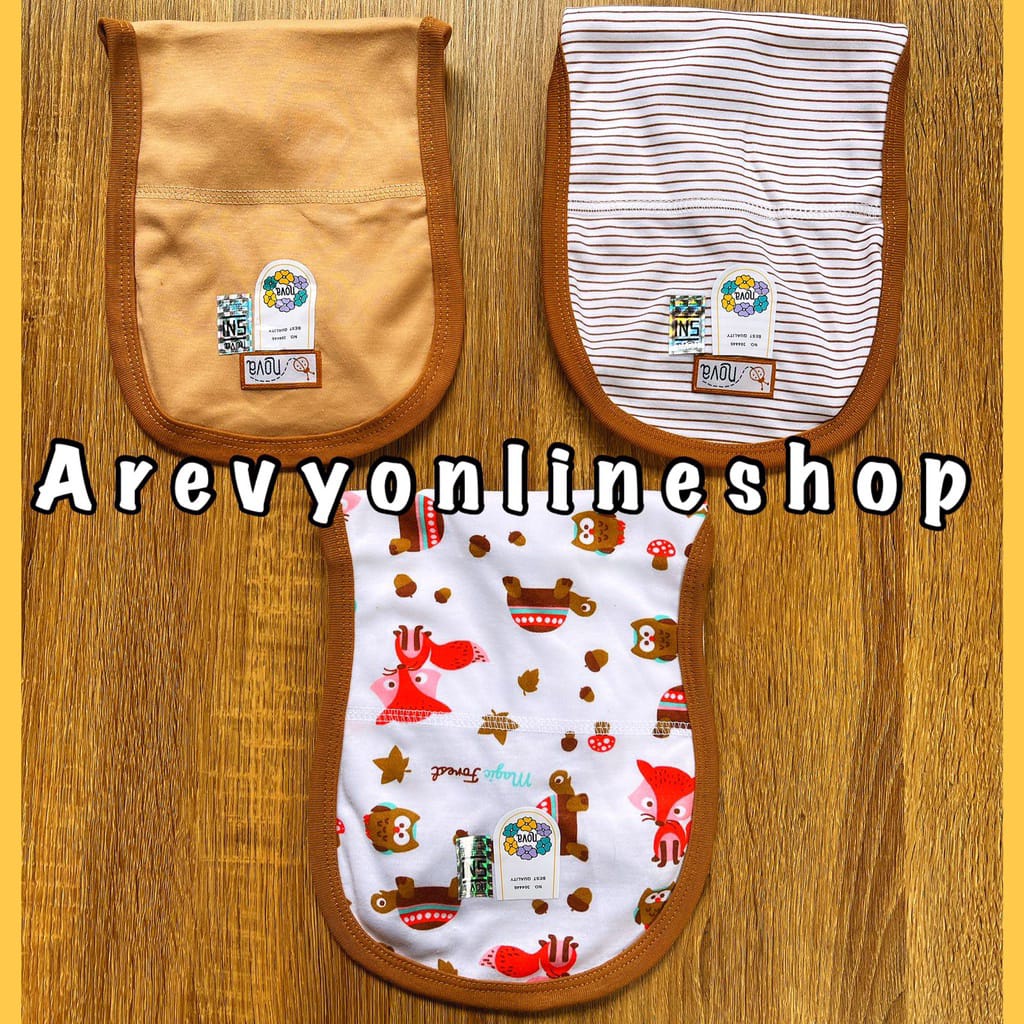 Fluffy / Gorillux / Nova 3 Pcs Popok Tali Bayi  100% Cotton Halus SNI Khaki &amp; Grey Series