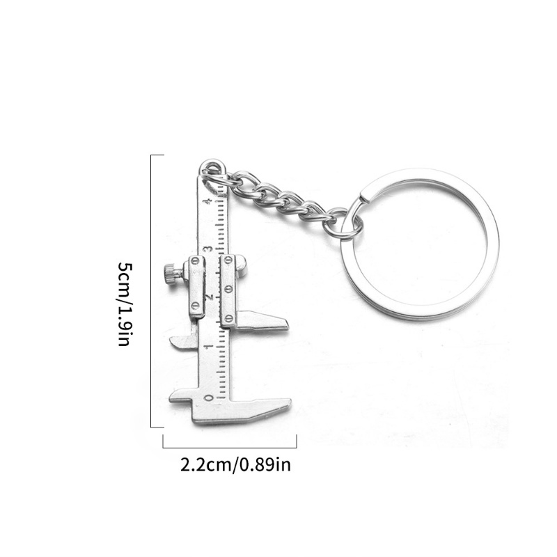 Mini Vernier Caliper Keyring Portable Fashion Gantungan Kunci Kreatif Paduan Seng Gesper Hias Terukur Tas Pesona