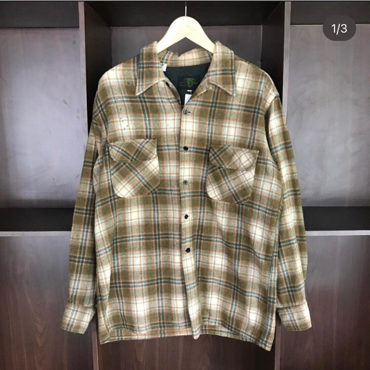 Flannel second bahan wool double pocket