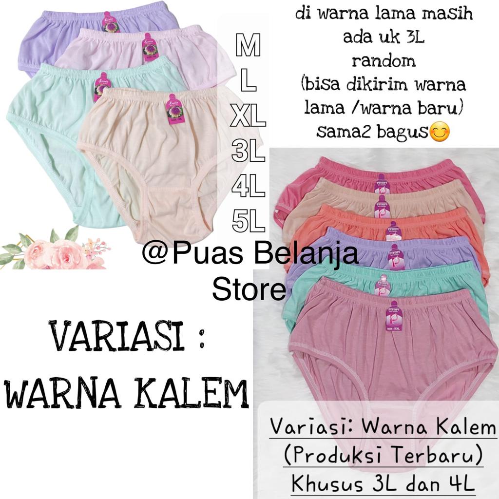 Celana Dalam Wanita Katun JUMBO CD Wanita Ibu Hamil 5L 4L XXL XL  CD Wanita Polos Ecer