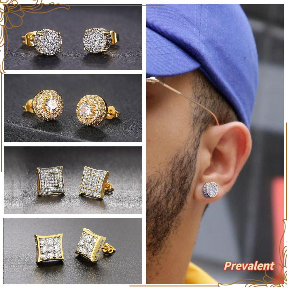 Preva Zirkon Anting Wanita Perhiasan Tindik Anting Telinga Aksesoris Hadiah Emas Perak Lapis Emas Giwang Earrings
