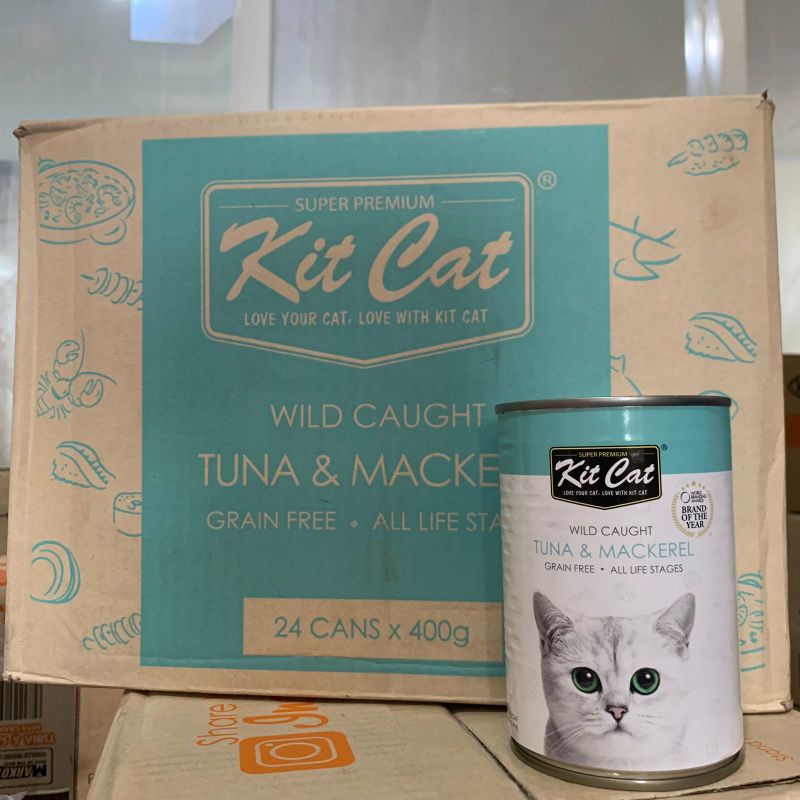 Kit Cat Wet food Adult 400gr Makanan Kucing Dewasa (Tuna&amp;Mackarel)