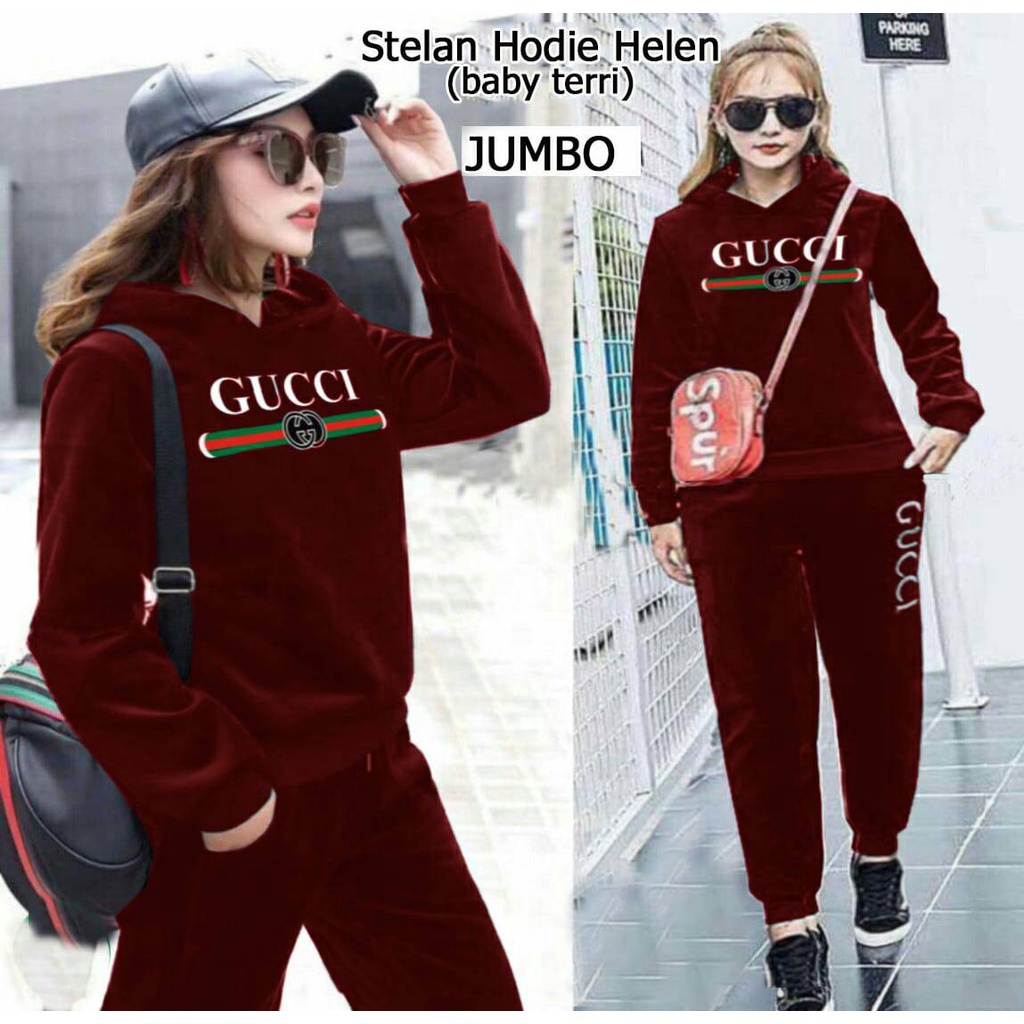 PIK - Setelan Hoodie Helen XL(61168), XXL(66121), 3XL(75198) / Best Seller / Setelan Olahraga Wanita / Set Senam Wanita / Celana dan Baju Wanita Muslim/ COD