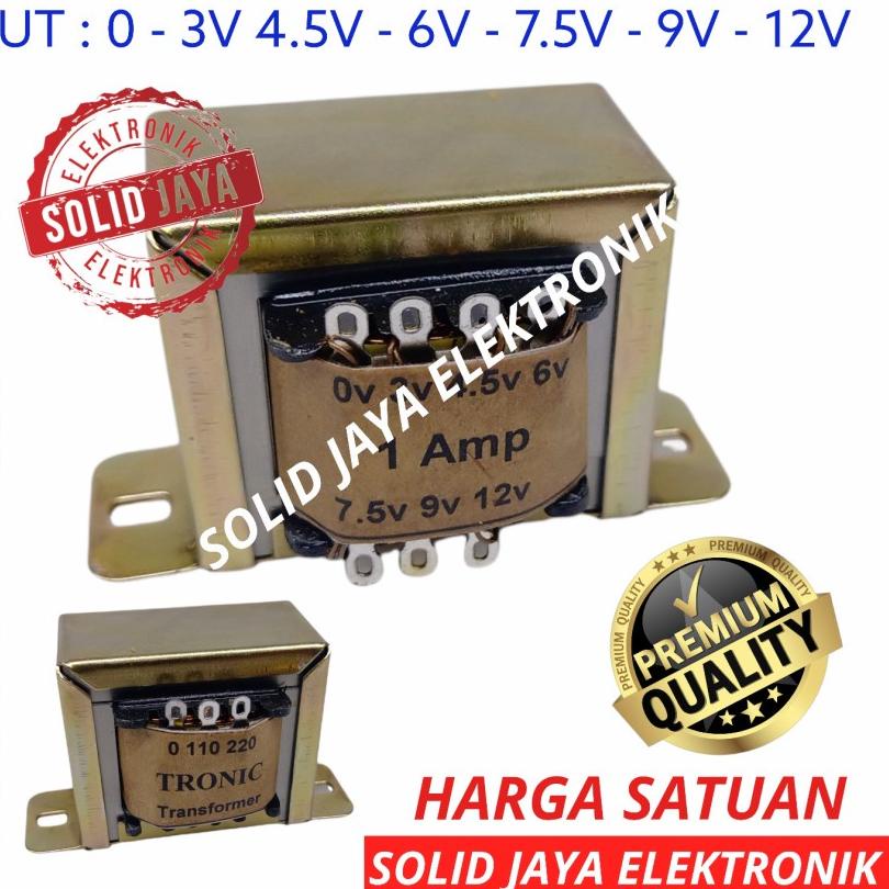 LANGSUNG ATC.. TRAVO TRAFO 1A NOL 0 3V 4.5V 6V 7.5V 9V 12V 1 A AMPER TRONIC TRAVO KOTAK 1 A AMPER NO