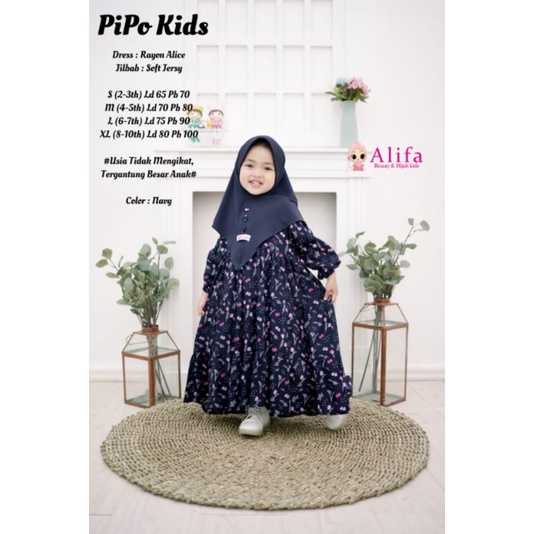 PIPO DRESS KIDS, SWTELAN DRESS ANAK