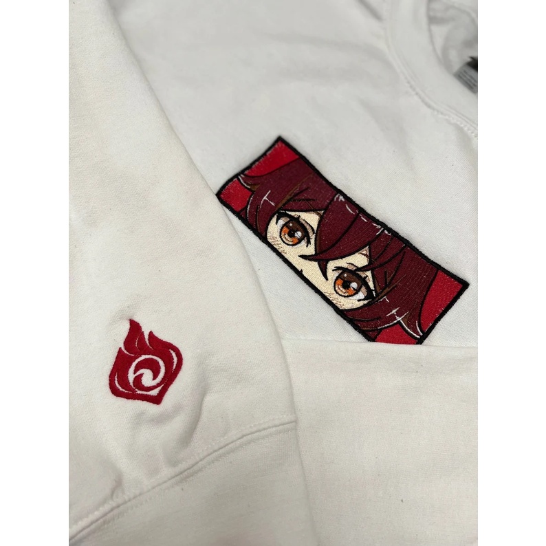 Crewneck Amber Embroidery Anime Gaming Genshin Impact Premium Unisex