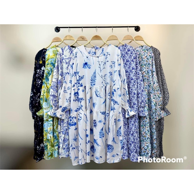 Long Tunik Katun Rayon Rempel Susun