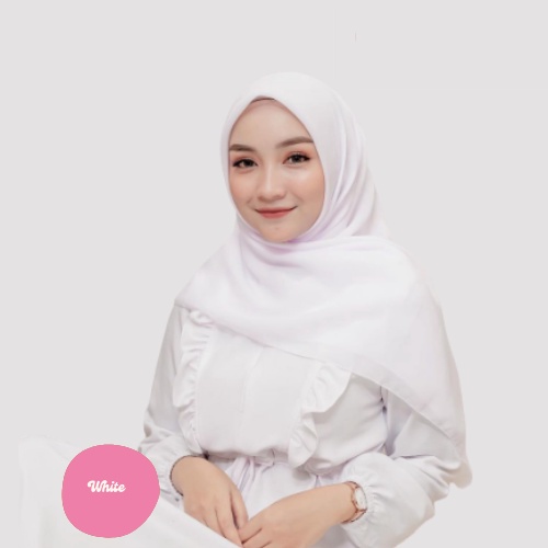 [ COD ] New 60+ Warna Daily Hijab Bella Square | Hijab Segi Empat Double Hycount | Hijab Segi Empat Bella Square-WHITE