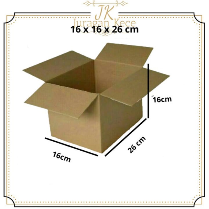 

Kardus Box Polos Packing Serbaguna Persegi Ukuran 16x16x26CM