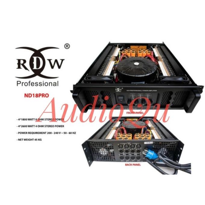 Power Amplifier Rdw Nd18Pro/Nd 18Pro/ Nd 18 Pro 4Ch 1800 Watt Original #Original