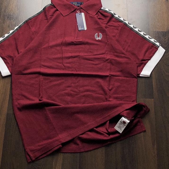 Paling Laris Polo shirt Fred perry - Taped Maroon fulltag + Label premium