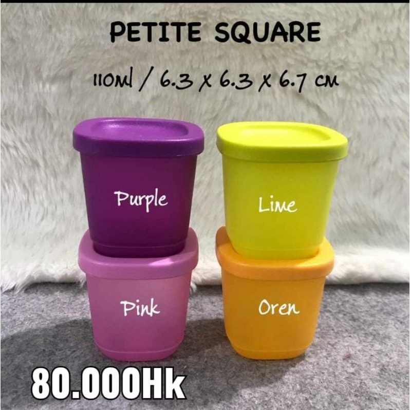 tupperware petite square wadah mini penyimpanan manik manik