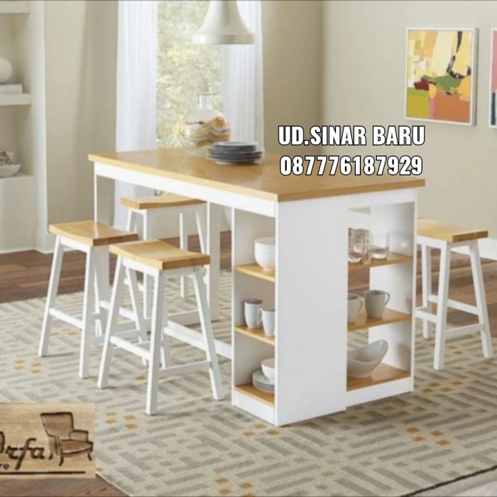 ,,,,,,,] meja makan minimalis / meja bar / meja cafe jati belanda