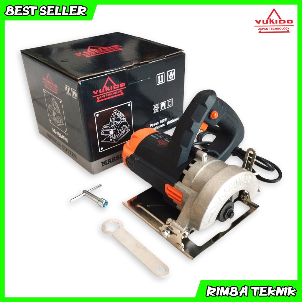 YUKIDO Mesin Potong Keramik Listrik Marble Cutter 4 Inch Gergaji Mesin Potong Kramik Granit Murah
