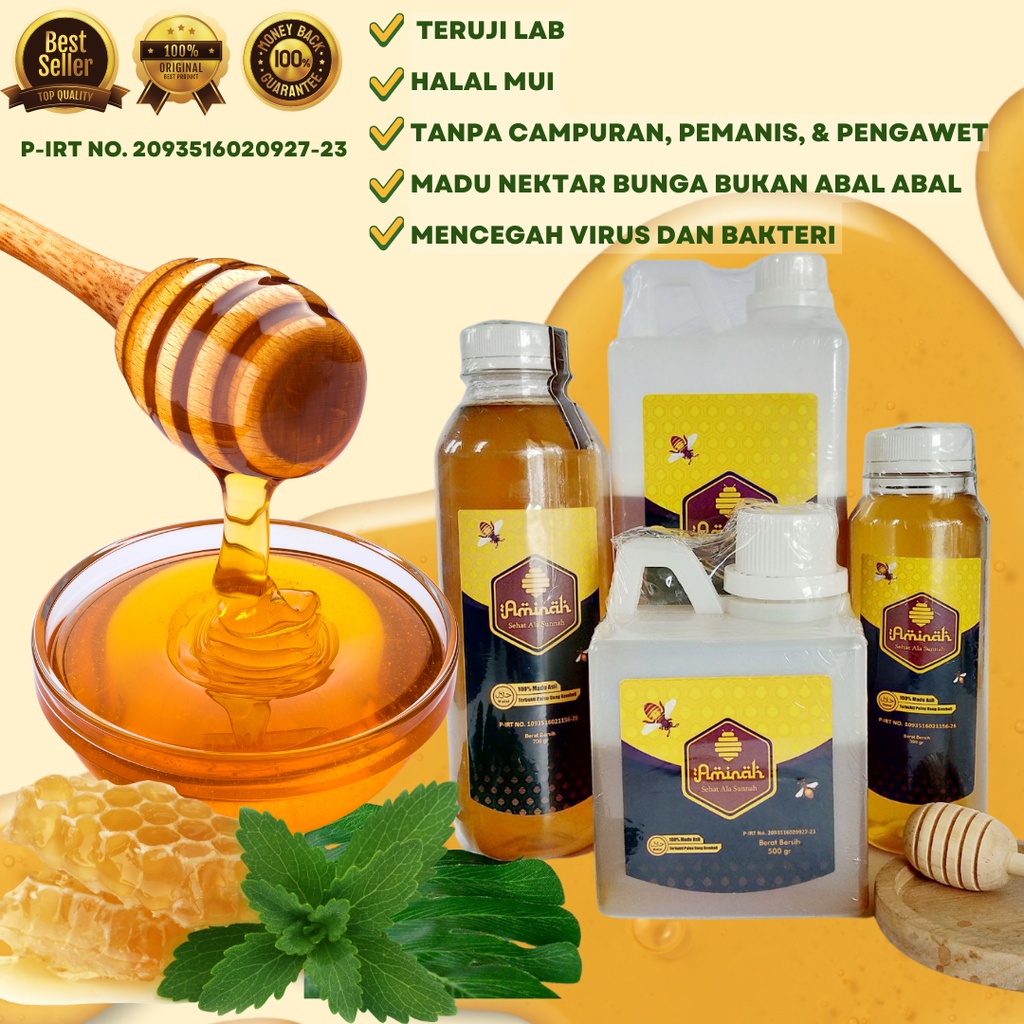

Madu Murni 1000 gram Madu Aminah 100% ASLI