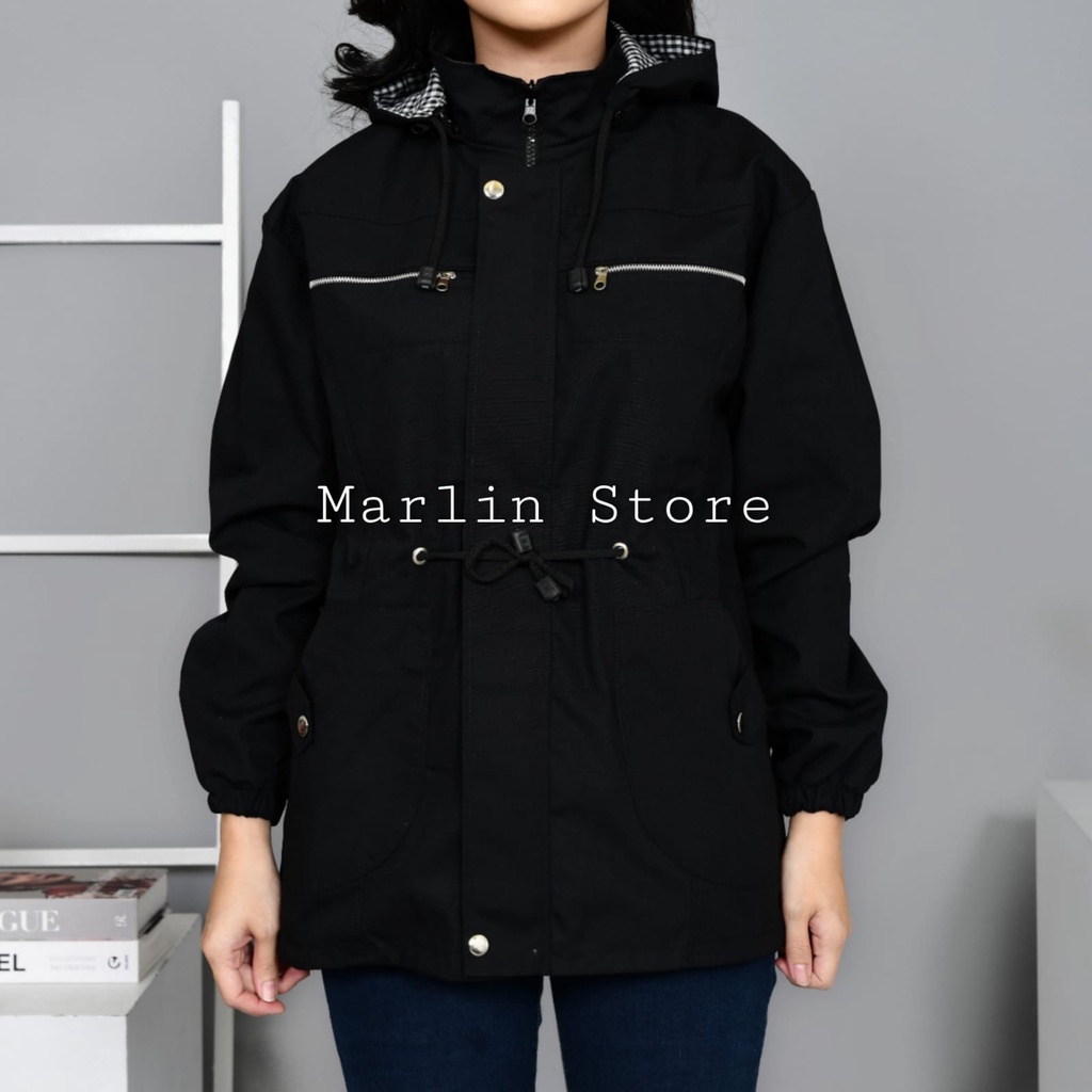 Marlin Store Parka Wanita Jumbo Size L - XL - XXL - XXXL - XXXXL Hoodiie Bisa Dilepas