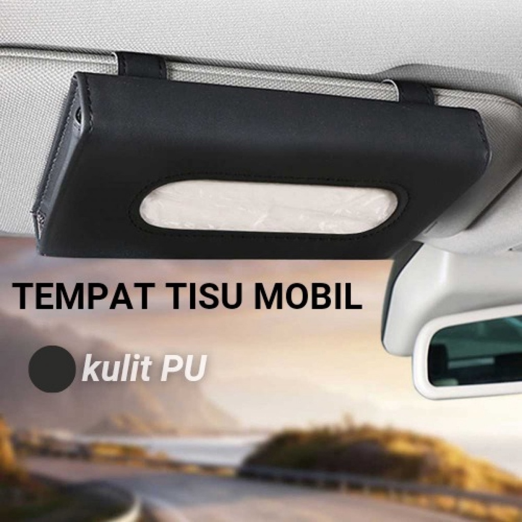 Vorcool tempat tisu mobil gantung Kulit PU