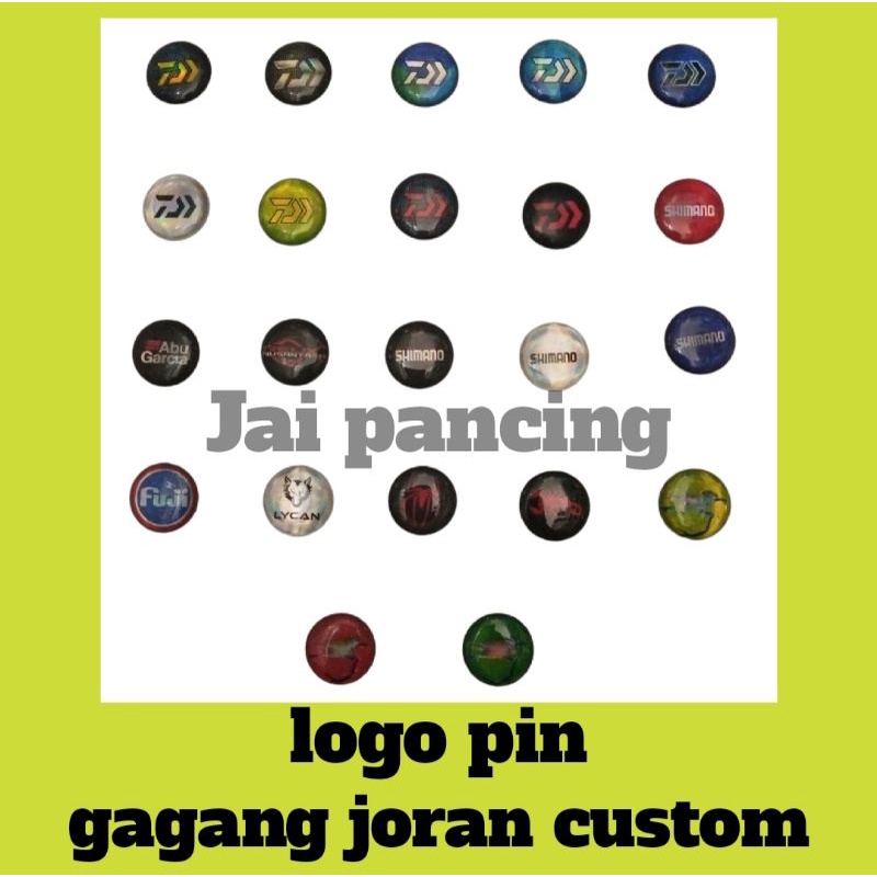 logo pin gagang joran custom