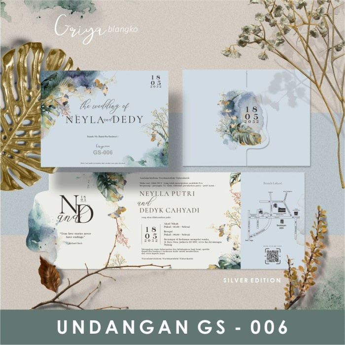 Blangko Undangan Kosong Pernikahan Griya GS 006 Silver Edition GS-006 Free Setting